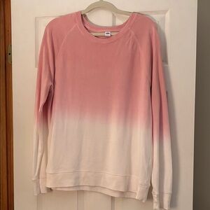 Old Navy pink ombré crew neck sweatshirt, size L.